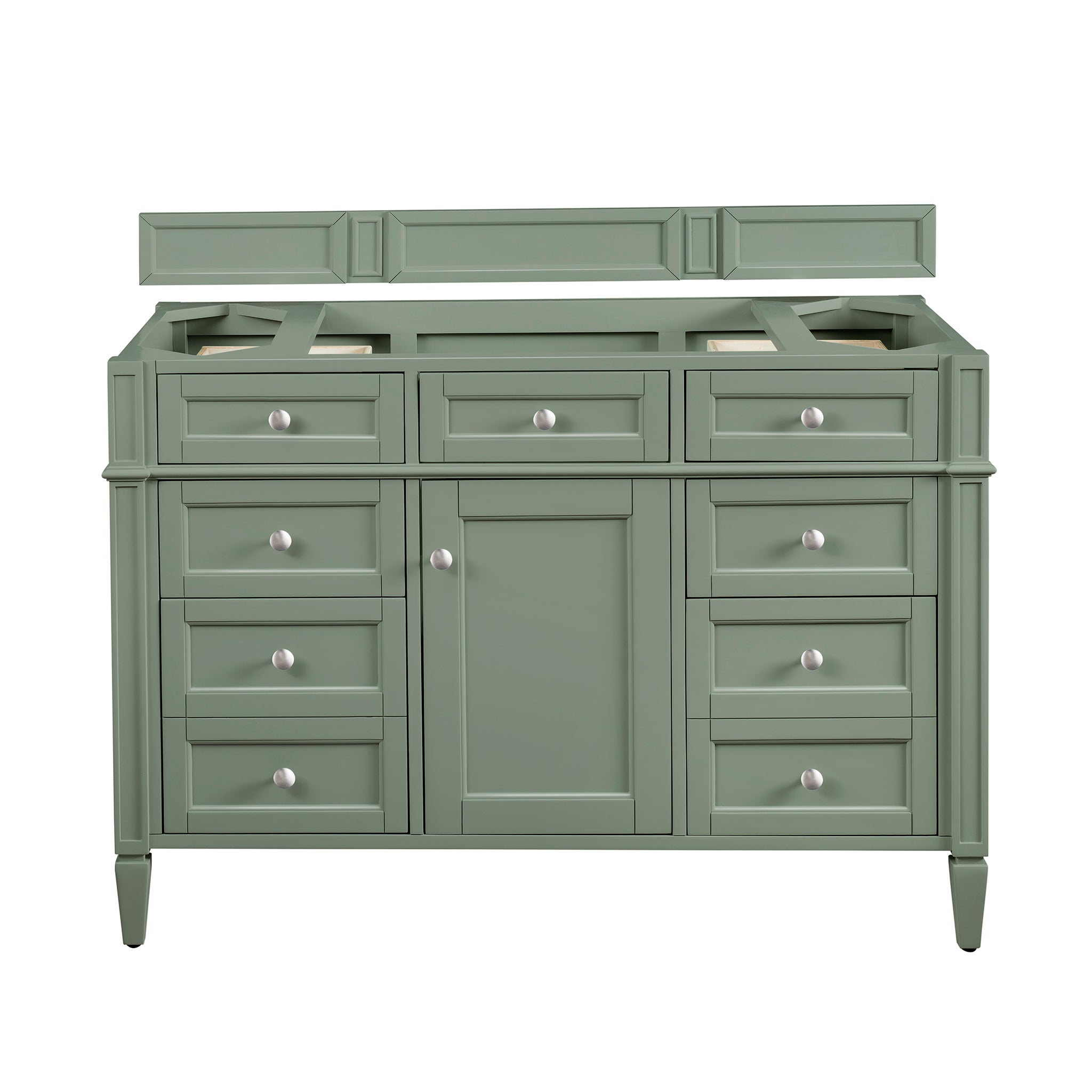 Brittany 48-Inch Single Bathroom Vanity in Smokey Celadon - Modern Farmhouse Style with Soft-Close Drawers for Master Bath or Guest Room