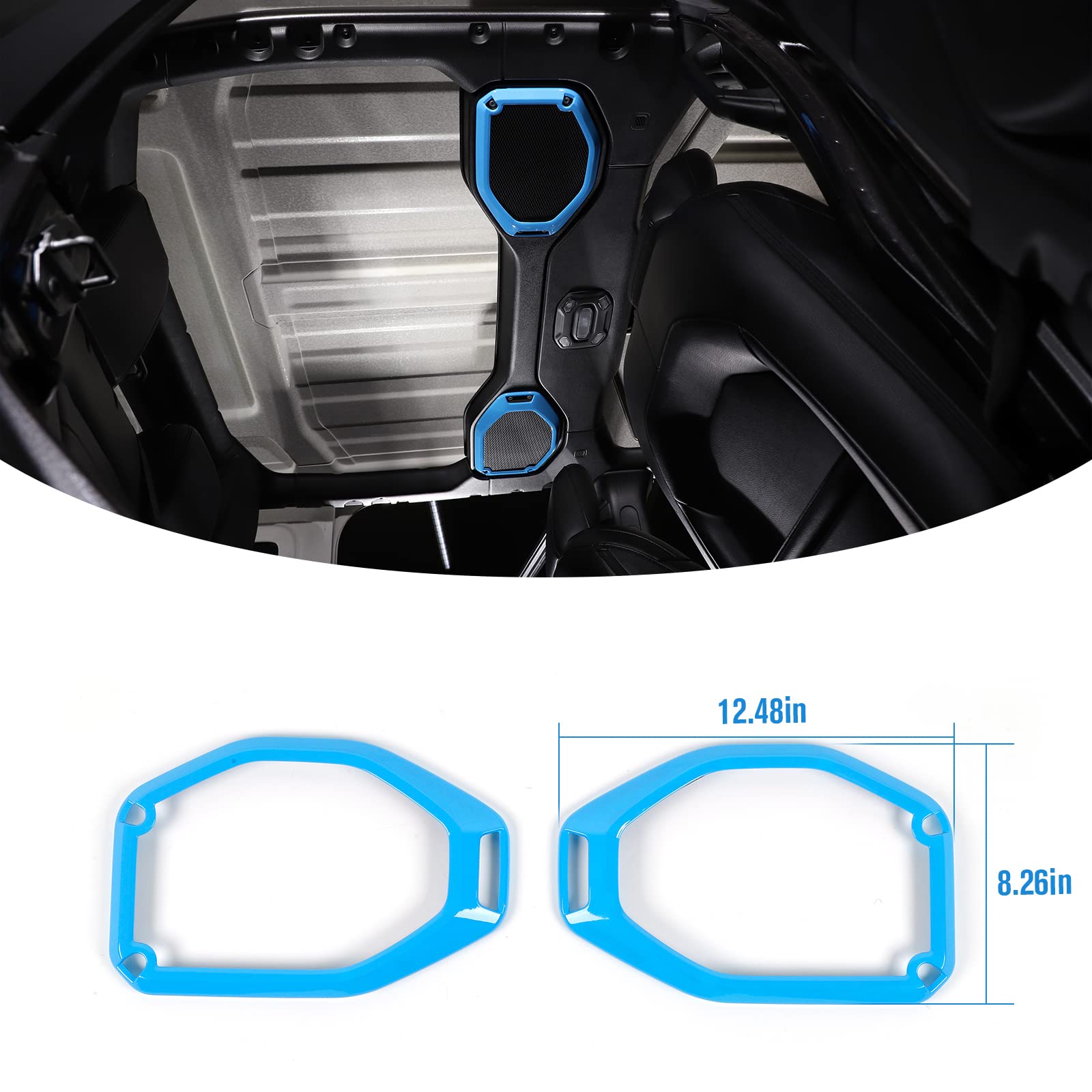 2018-2023 Jeep Wrangler JL JLU Gladiator JT Car Roof Speaker Frame Trim Cover - Light Blue Interior Accessories for Off-Road & Outdoor Adventures