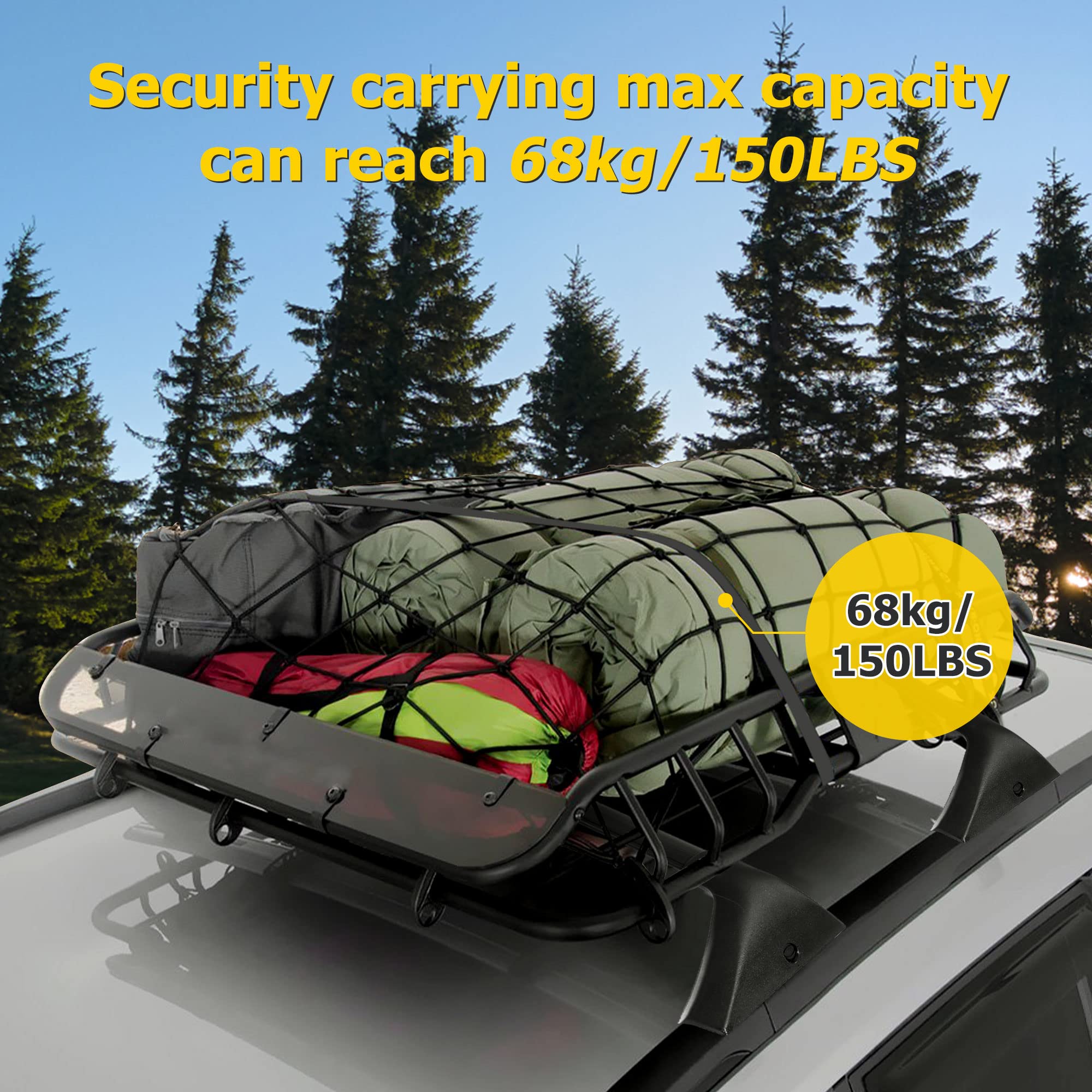 AUXMART Roof Rack Cross Bars for Nissan Rogue 2021-2025 | Heavy Duty 150LBS Capacity | Universal Fit for One-Piece Roof Side Rails | Perfect for Kayak, Canoe, Bicycle & Cargo Carrier | Road Trips & Outdoor Adventures