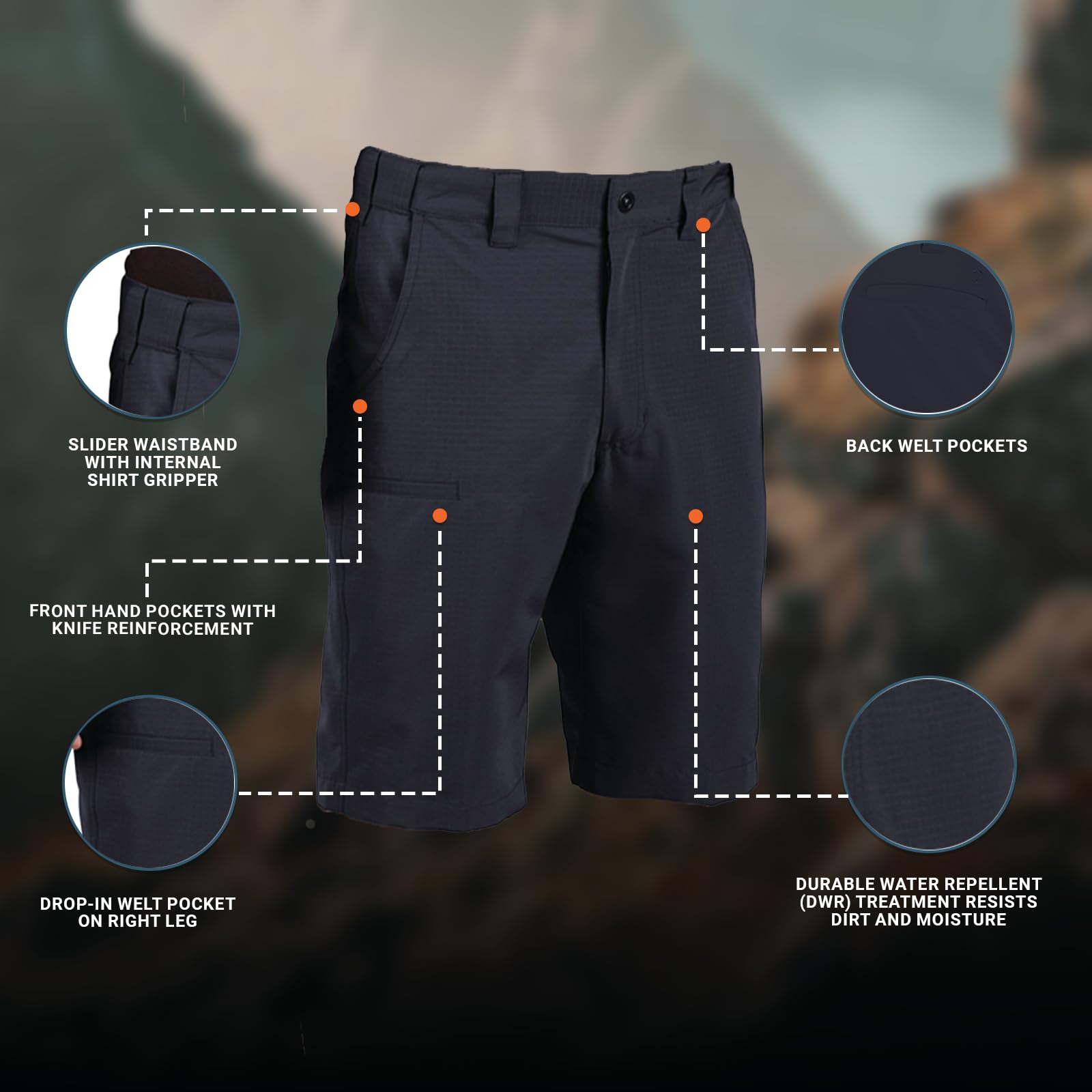Propper Men's Edgetec Performance Shorts - Lightweight, Quick-Dry & Durable for Outdoor Activities, Hiking & Gym Workouts