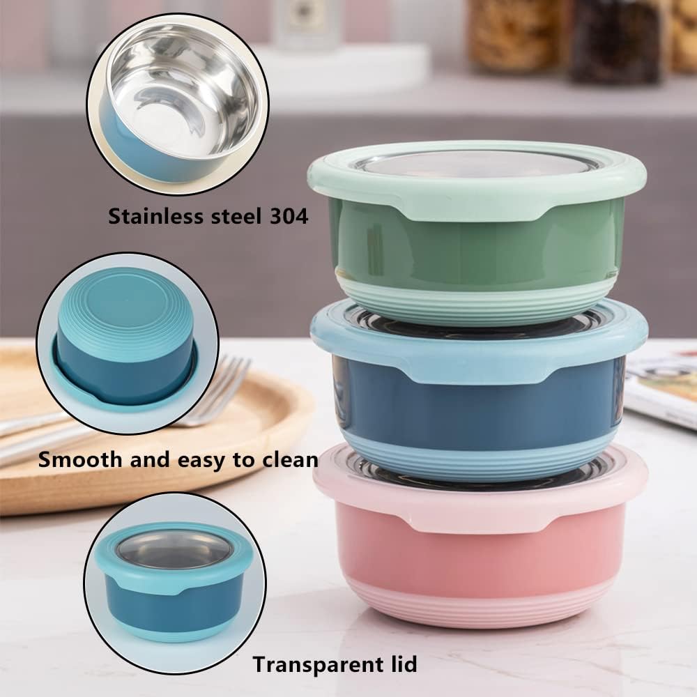 Lille Home 7.5oz Stainless Steel Condiment Cups - Leakproof BPA-Free Set of 3 for Dressing, Dips & Food Storage