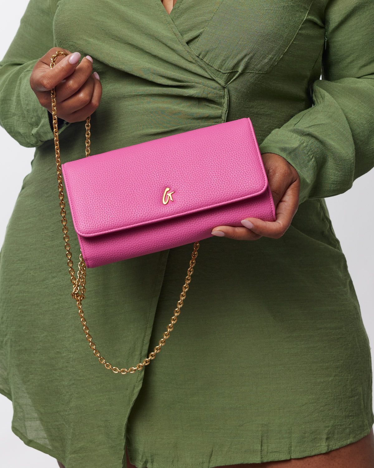 Stylish Pebble Travel WOC (Wallet on Chain) in Hot Pink - Perfect for Everyday Use, Parties & Travel Accessories