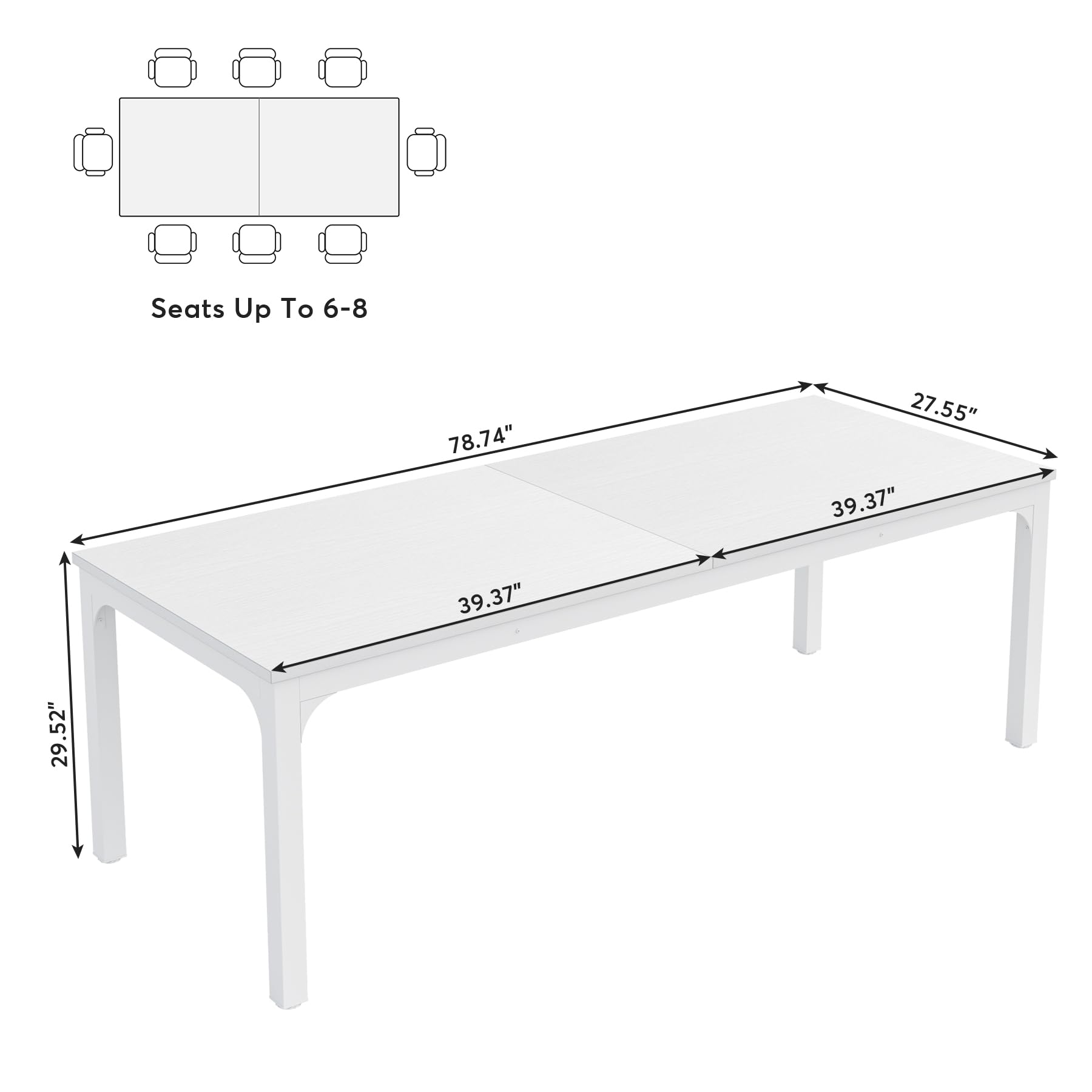 Tribesigns 6.5ft Modern Conference Room Table - 78.74