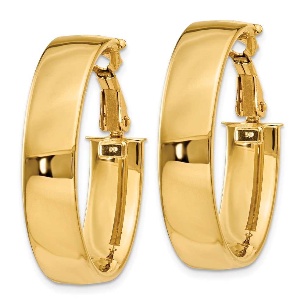 14K Solid Yellow Gold Oval Hoop Earrings for Women - Elegant Everyday & Special Occasion Jewelry Gift