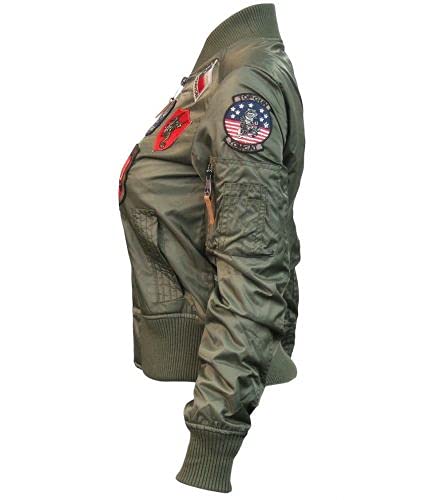 Top Gun Official MA-1 Bomber Jacket with Military Patches - Stylish Aviator Jacket for Men, Movie Costume & Casual Wear