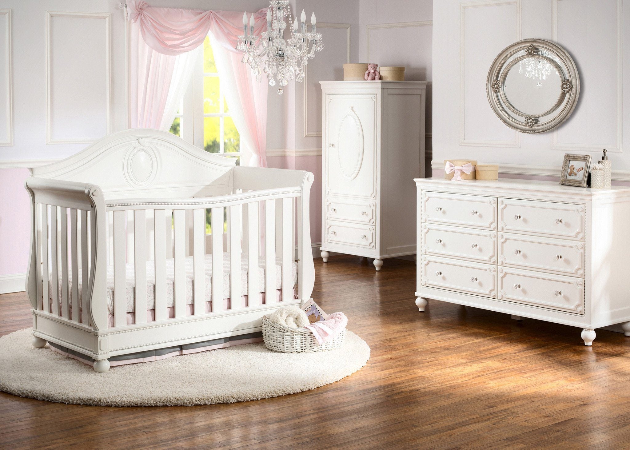 Disney Princess Magical Dreams 4-in-1 Convertible Crib for Baby Girls - Nursery Bedroom Furniture for Toddlers & Newborns | Perfect for Disney-Themed Bedrooms & Baby Showers