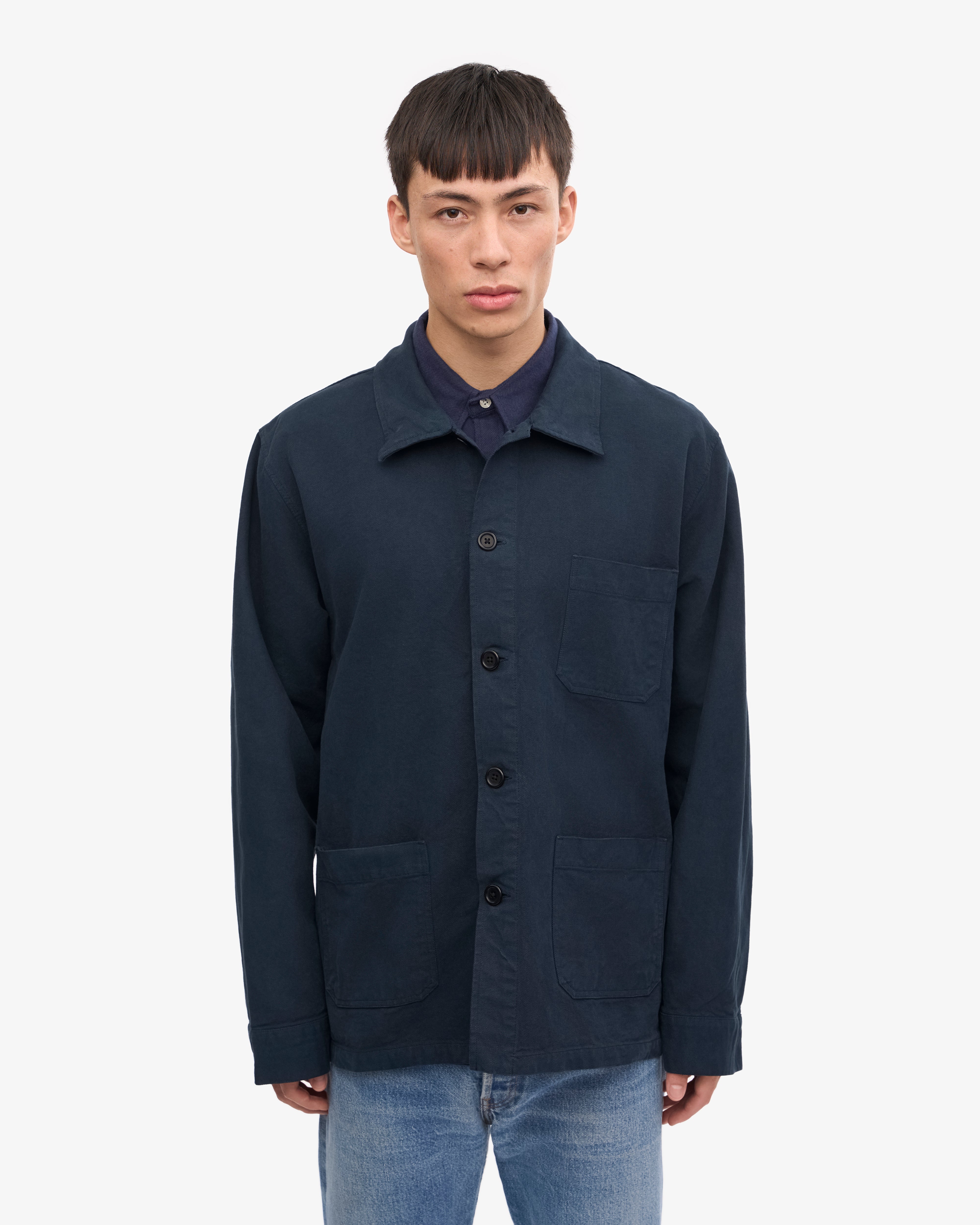 Premium Organic Cotton Workwear Jacket for Men & Women - Navy Blue | Durable & Comfortable for Construction, Farming & Outdoor Work