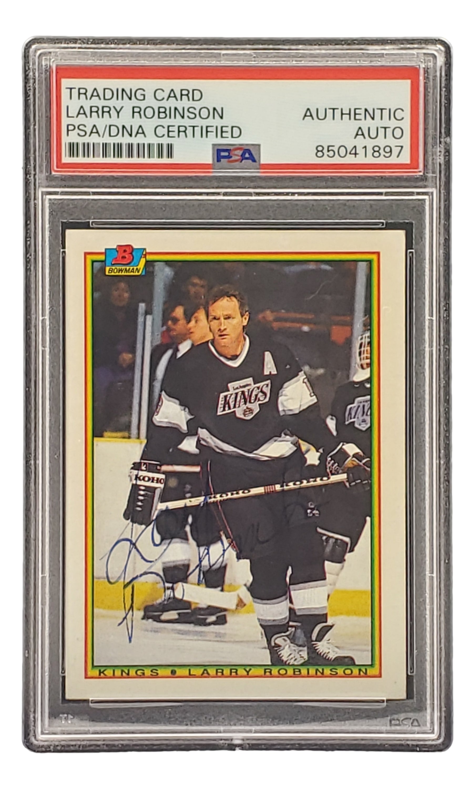 Larry Robinson Autographed 1990 Bowman #150 Los Angeles Kings Hockey Card - PSA/DNA Certified - Collectible NHL Memorabilia for Hockey Fans & Sports Card Collectors - Perfect for Display, Investment, and Gifting