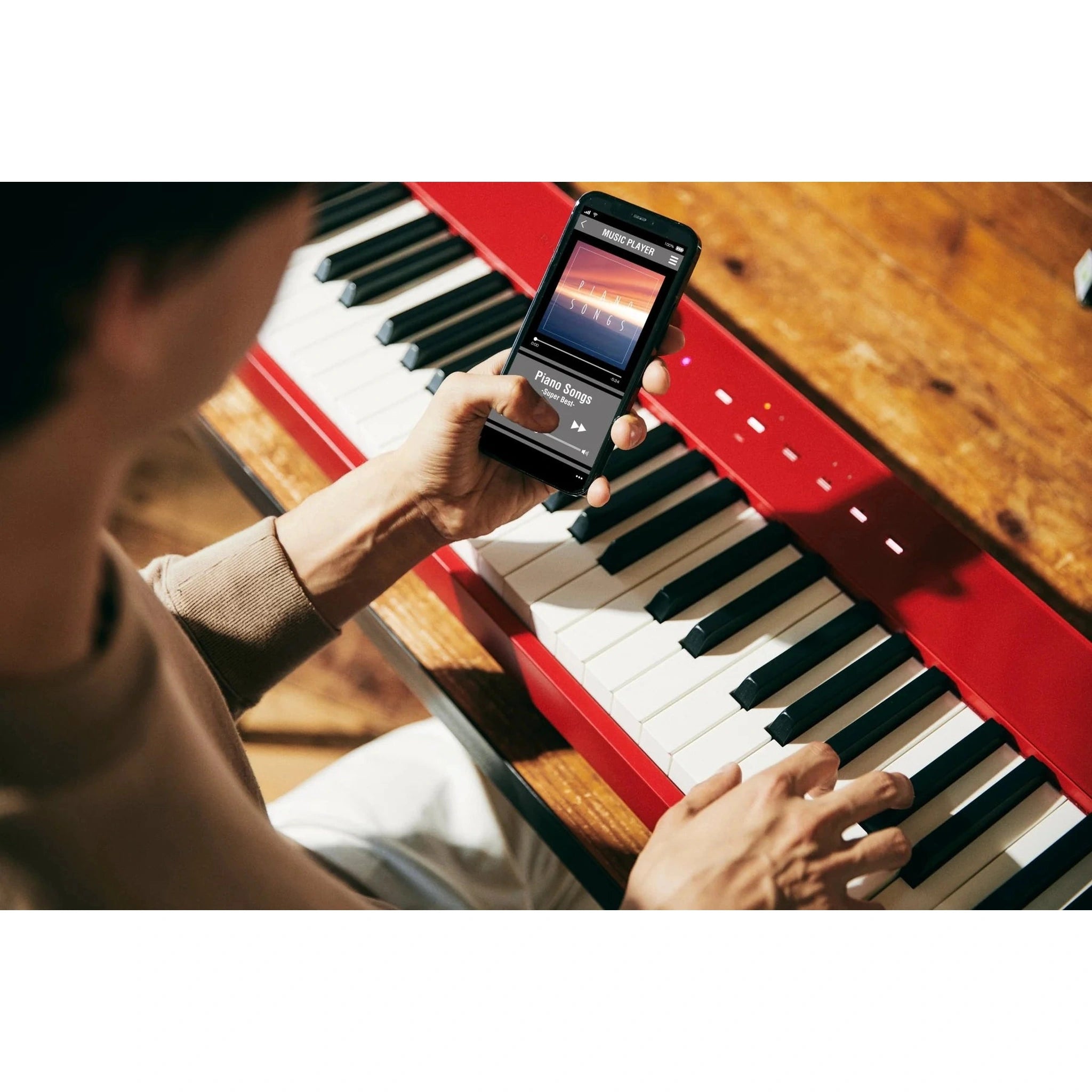 Casio Privia PXS-1100RD Slim Portable Digital Piano 88-Key with Red Finish - Perfect for Home, Studio & Live Performances