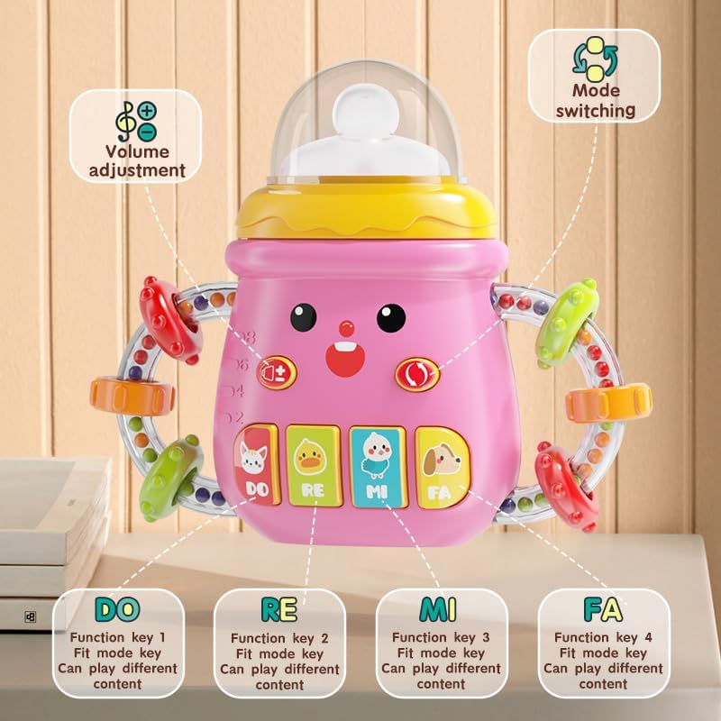 Musical Baby Toys for 6-12 Months - Soft Light-Up Pacifier with Soothing Music & LED Lights - Infant Developmental Activity Center for 0-18 Months - Perfect for Nursery Playtime, Sensory Stimulation & Bedtime Comfort