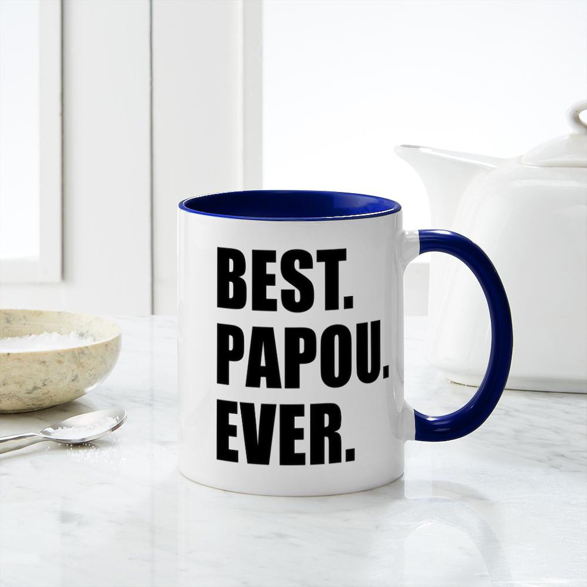 Best Papou Ever 11 oz (325 ml) Ceramic Coffee Mug - Perfect Gift for Grandfather's Day, Birthday & Family Gatherings - Ideal for Hot Coffee, Tea & Soups