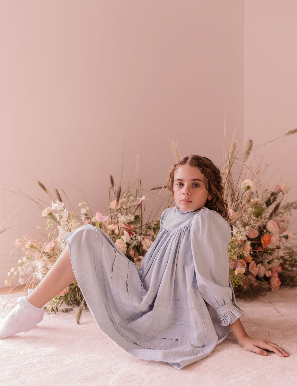 Steph by Petit Amalie Ribbon Trim Chambray Dress - Casual Summer Floral Dress for Women, Perfect for Beach Outings and Brunch Dates