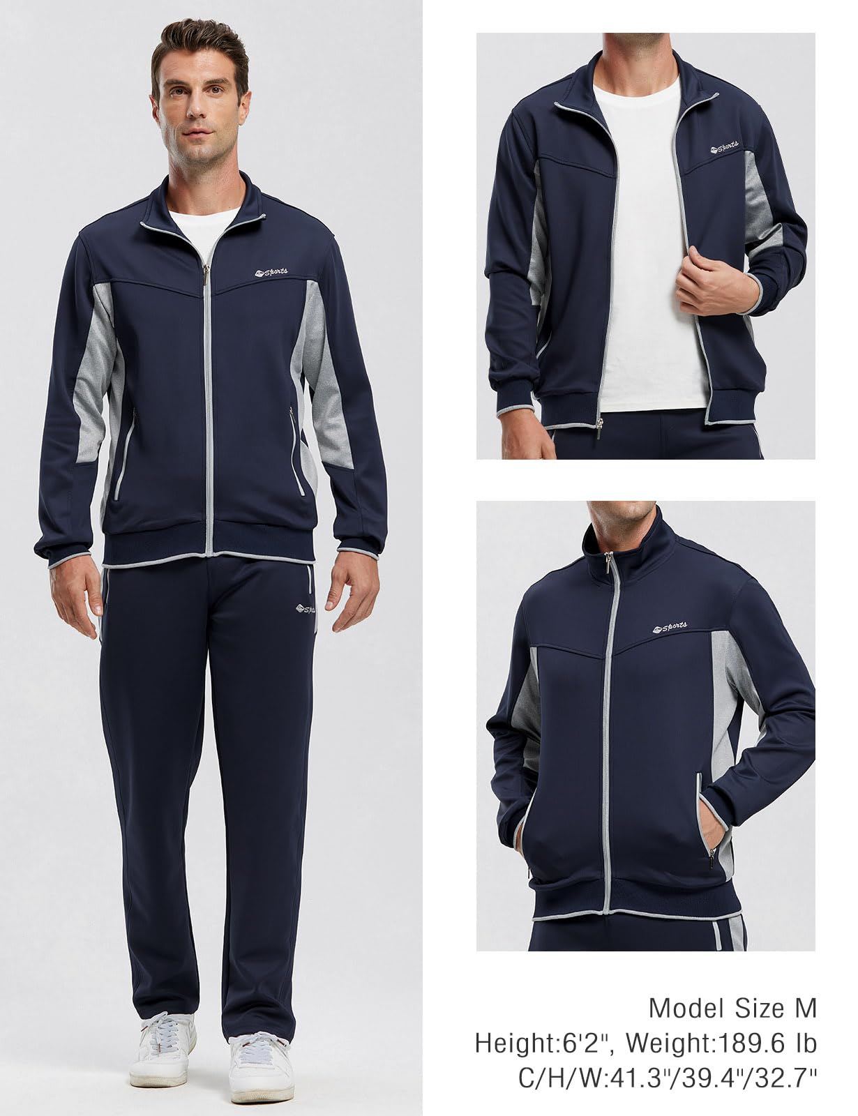 Rdruko Men's 2-Piece Tracksuit Set - Athletic Jogging Gym Activewear Sweatsuit for Running, Workout & Casual Wear | Lightweight Comfortable Sports Outfit for Men