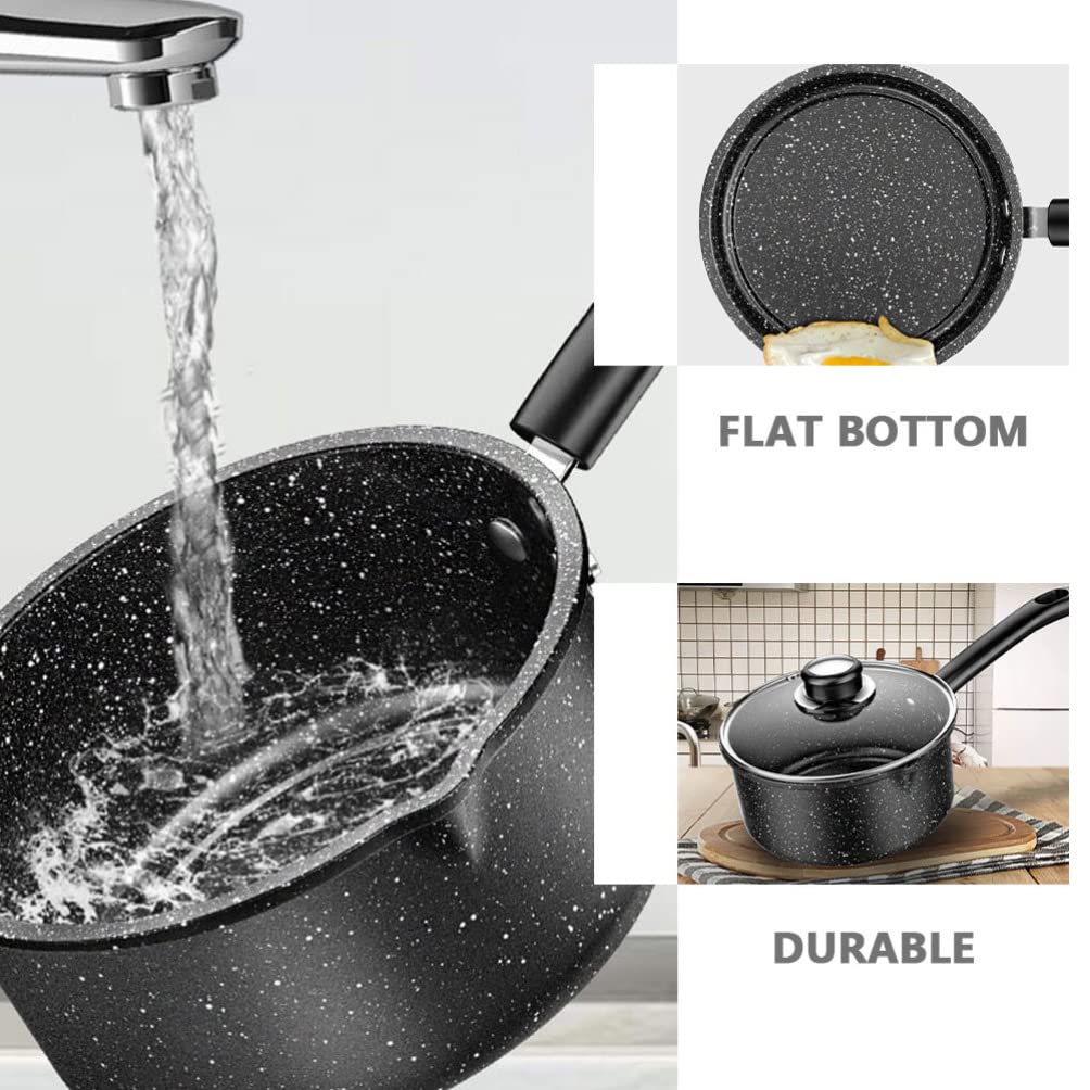 Premium Maifan Stone Cooking Pot Set - 1-Piece Breakfast Stockpot with Handle for Soup, Noodles & Food (Ideal for Home, Kitchen & Instant Meals)