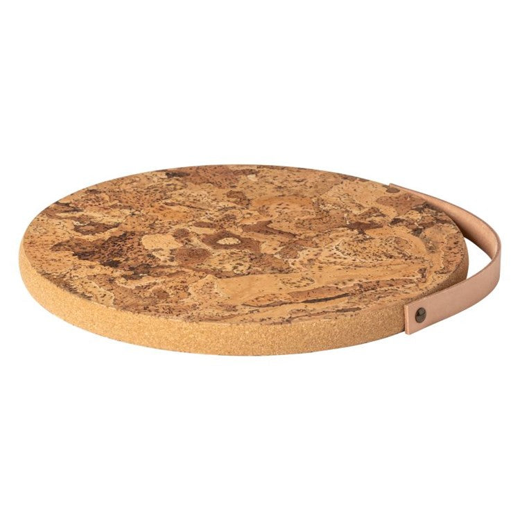Premium Leather Handle Cork Trivet - Heat Resistant Hot Pad for Pots & Pans - Stylish Kitchen Decor for Dining Table & Countertop Protection