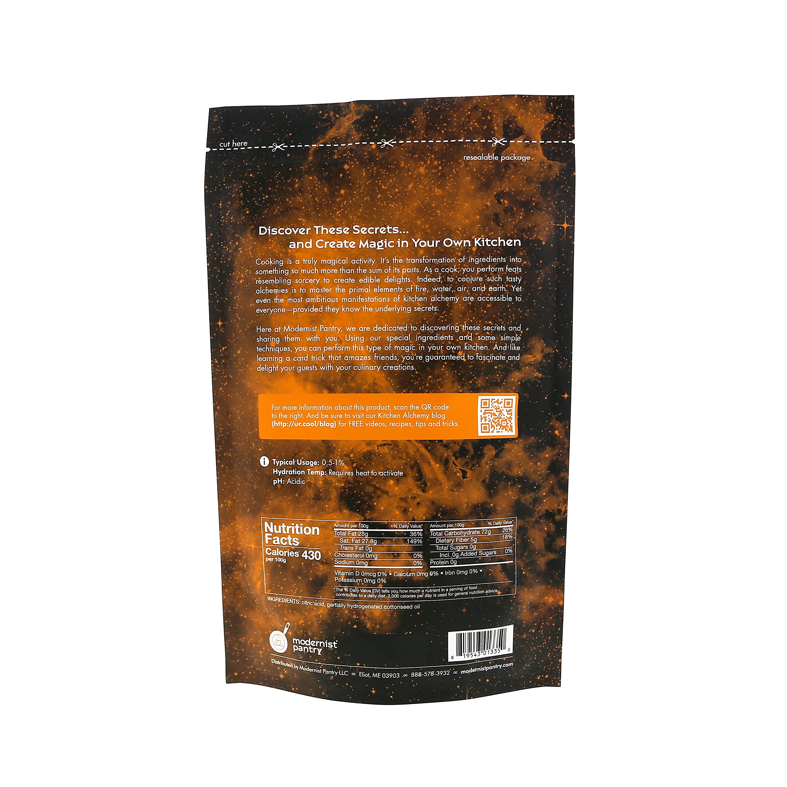 Modernist Pantry Encapsulated Citric Acid 400g (14oz) | Gluten-Free, Vegan Food Additive | Perfect for Baking, Canning & Beverage Making