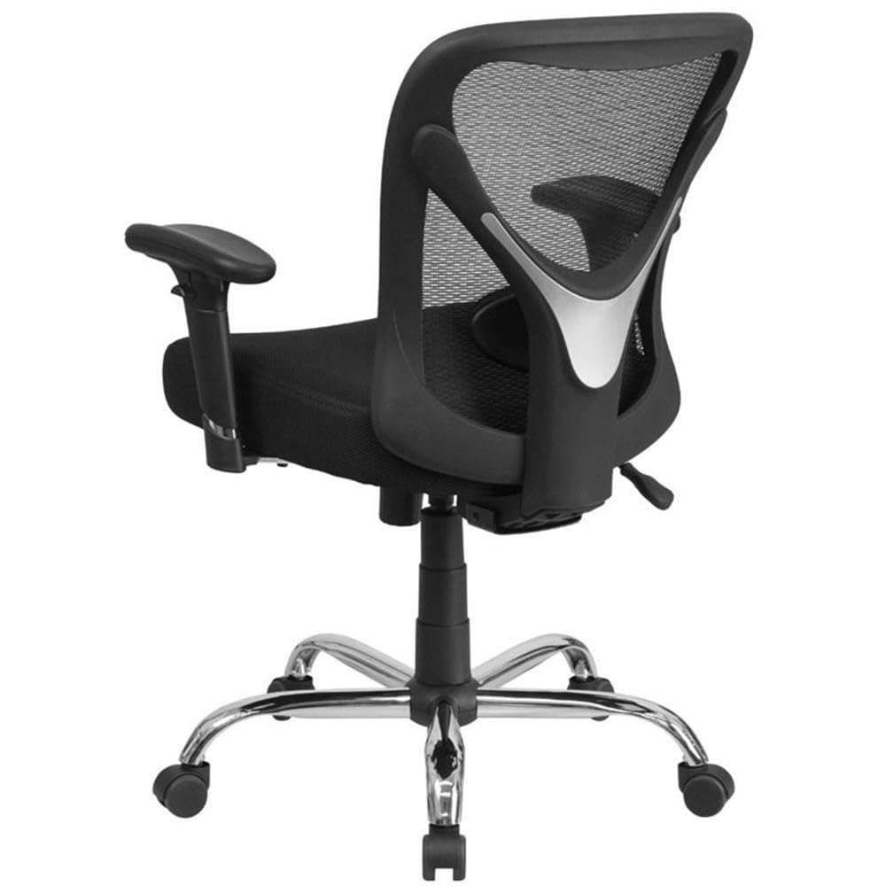 UrbanPro Big and Tall High Mesh Back Office Chair - Ergonomic Swivel Task Chair with Lumbar Support for Home & Office Workspace - Black Executive Desk Chair for Comfortable All-Day Sitting