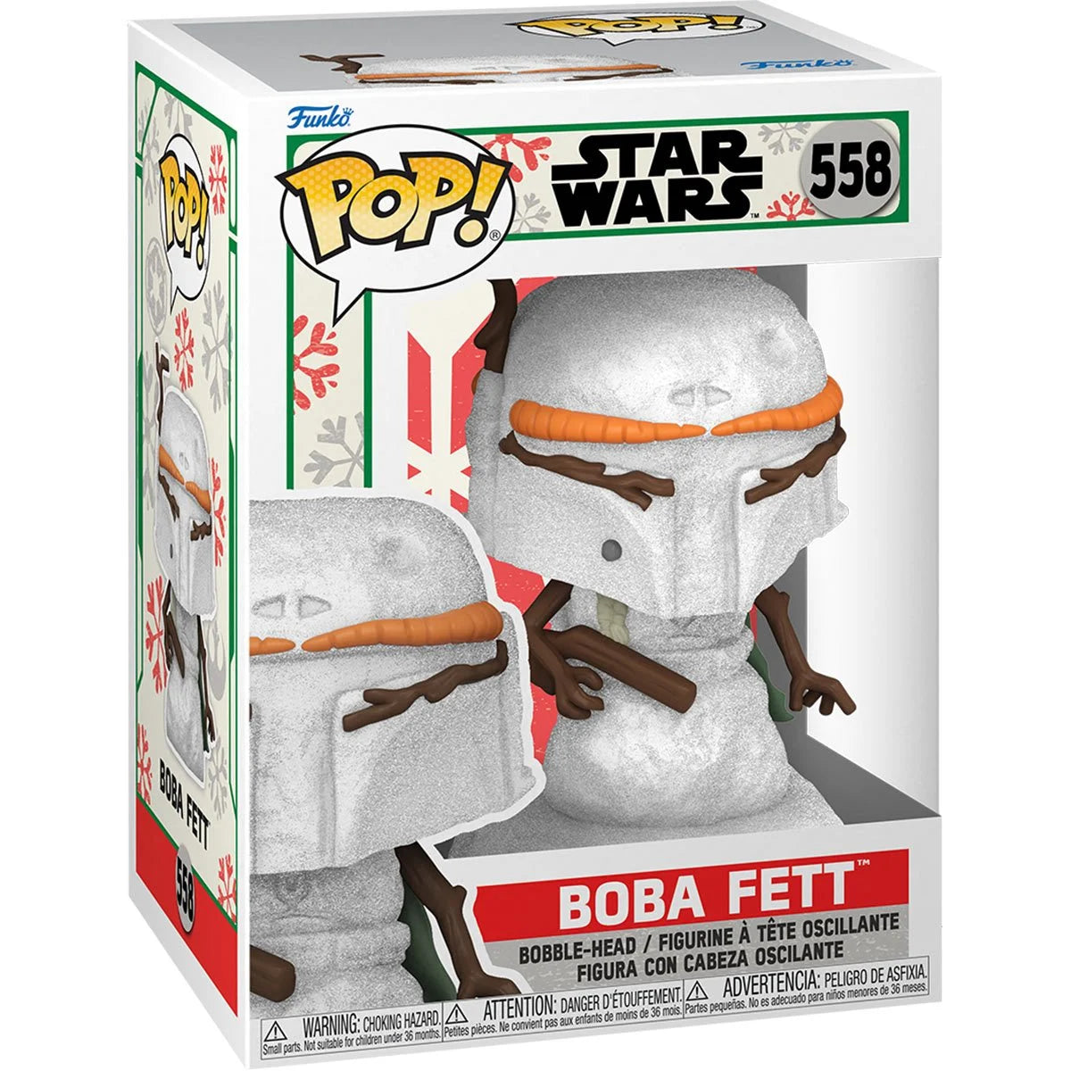 Star Wars Holiday Snowman Boba Fett Collectible Figure - Perfect for Christmas Decorations, Gift Giving and Star Wars Fans Collection