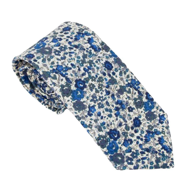 Emma & Georgina Green Cotton Tie - Handmade with Premium Liberty Fabric - Perfect for Weddings, Office Wear & Special Occasions