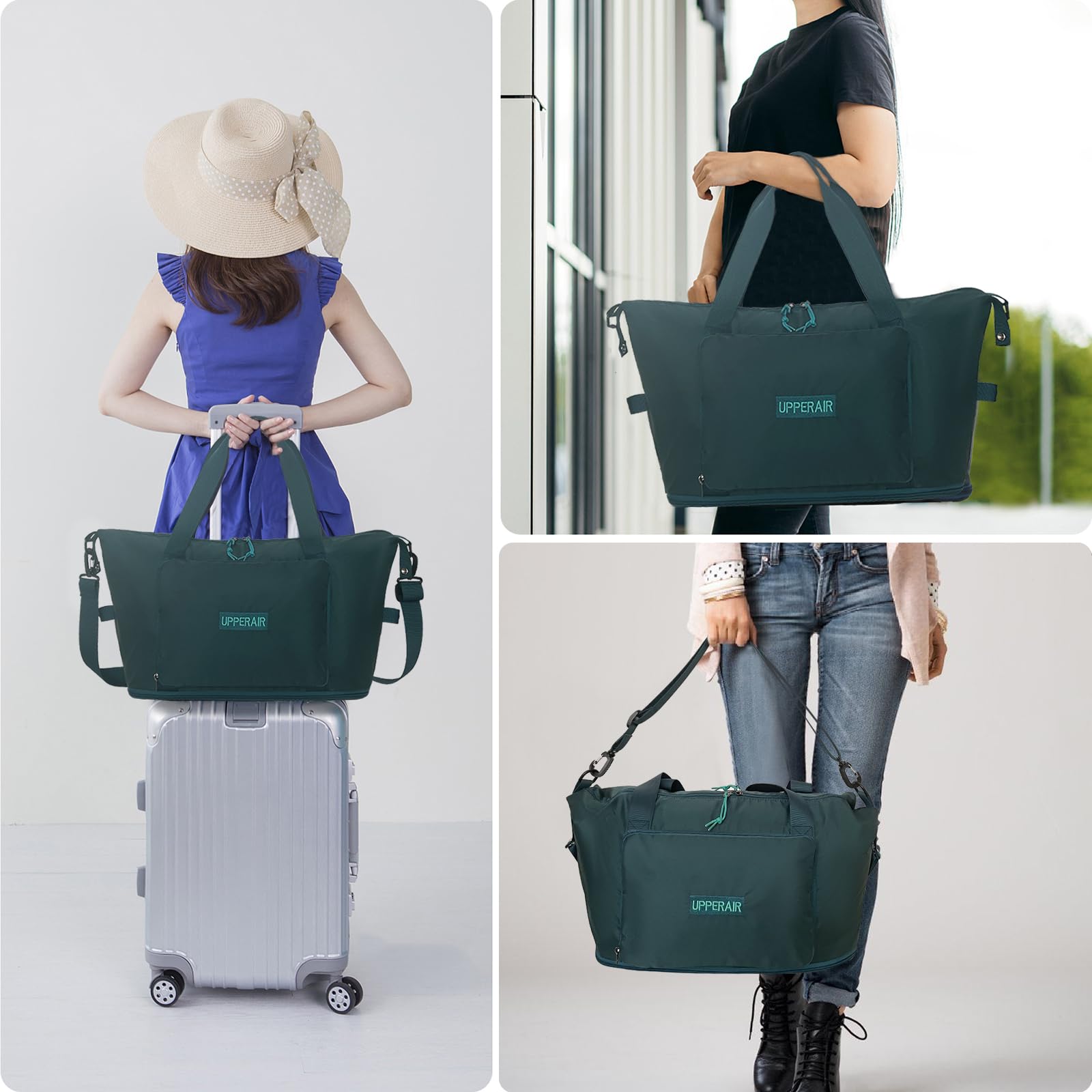 Foldable Travel Duffel Bag - Expandable Collapsible Luggage with Large Capacity | Lightweight Waterproof Oxford Fabric | Perfect for Gym, Camping & Weekend Trips (Men & Women)