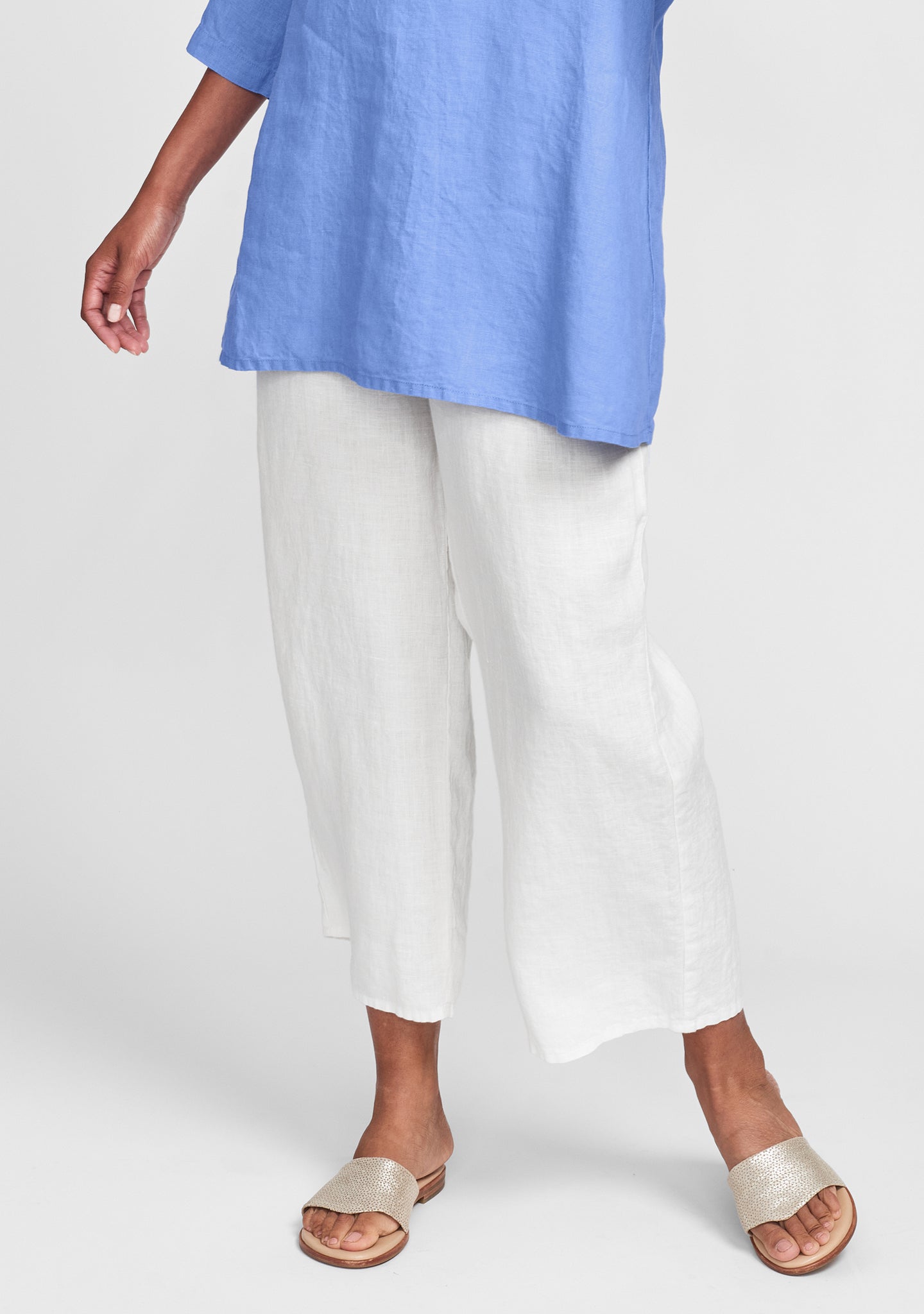 Floods Linen Pants with Elastic Waistband - Breathable Summer Casual Pants for Women | Perfect for Beach, Vacation & Lounge Wear