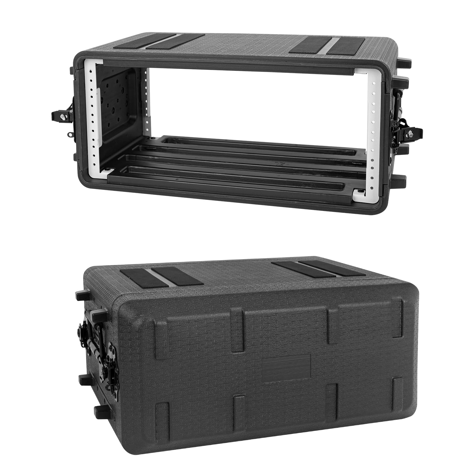4U Rack Mount Case - Heavy Duty Molded Amplifier Road Case for Pro Audio, PA, DJ Equipment - Waterproof Protective Hard Shell with Custom Foam for Wireless Mic Systems, Amps, Effects, Mixers - Perfect for Live Gigs, Studio & Travel