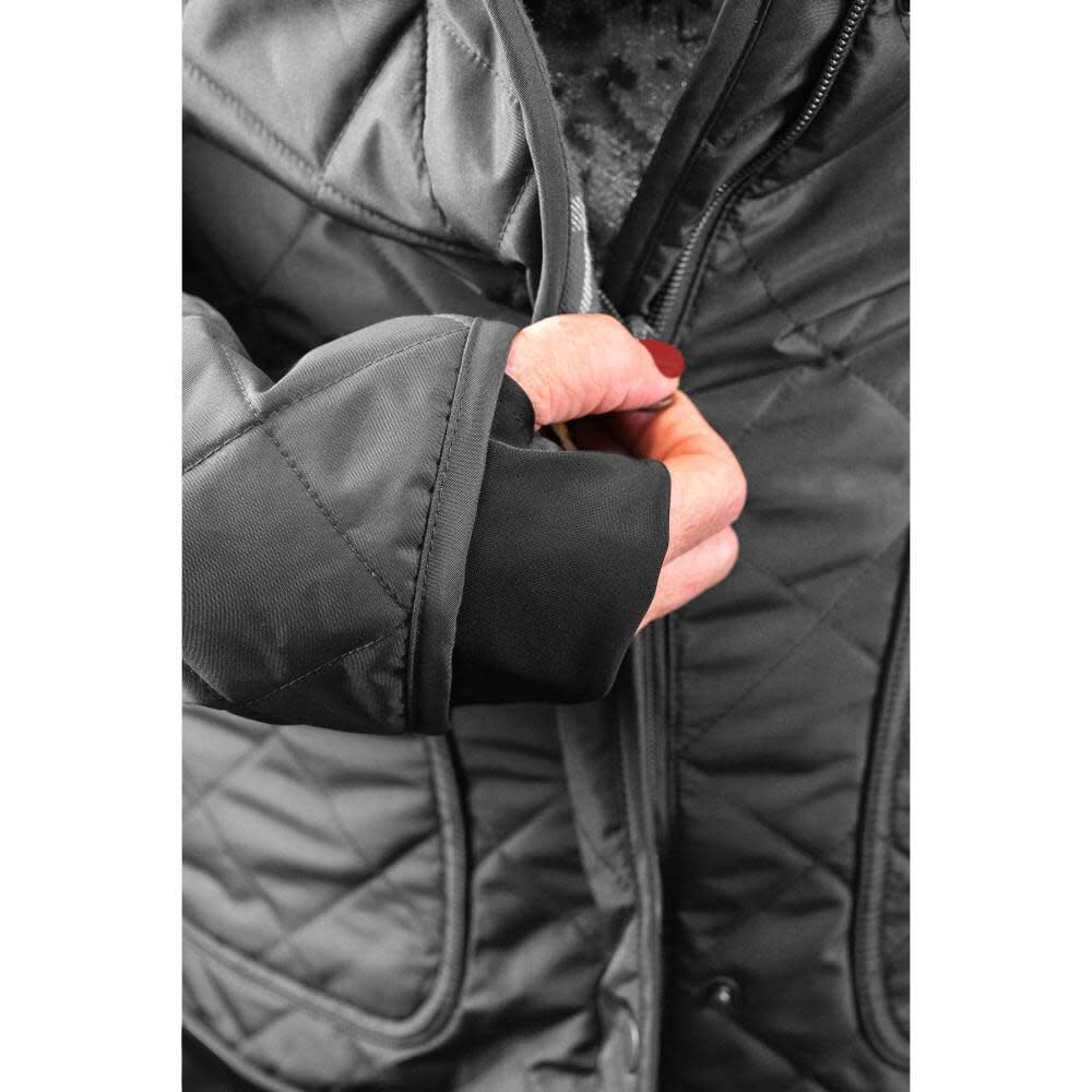 DEWALT Women's Flannel Lined Diamond Quilted Jacket - Warm Winter Work Jacket for Construction, Outdoor & Cold Weather Use