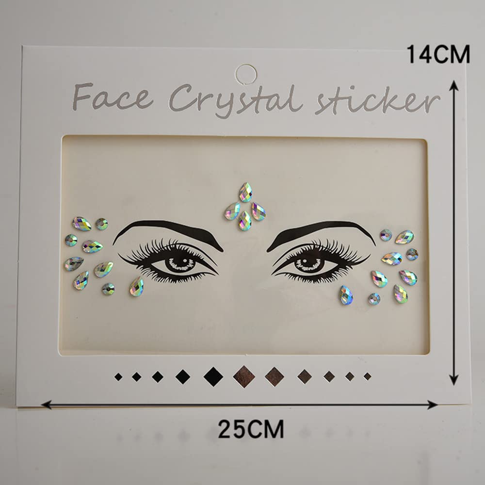 S.A.V.I 3D Face Gems Stickers - Crystal Tattoo Rhinestone Body Jewelry for Women & Girls | Perfect for Weddings, Parties, Clubs, Festivals & Special Events | Face & Body Decoration for Makeup & Costume Looks