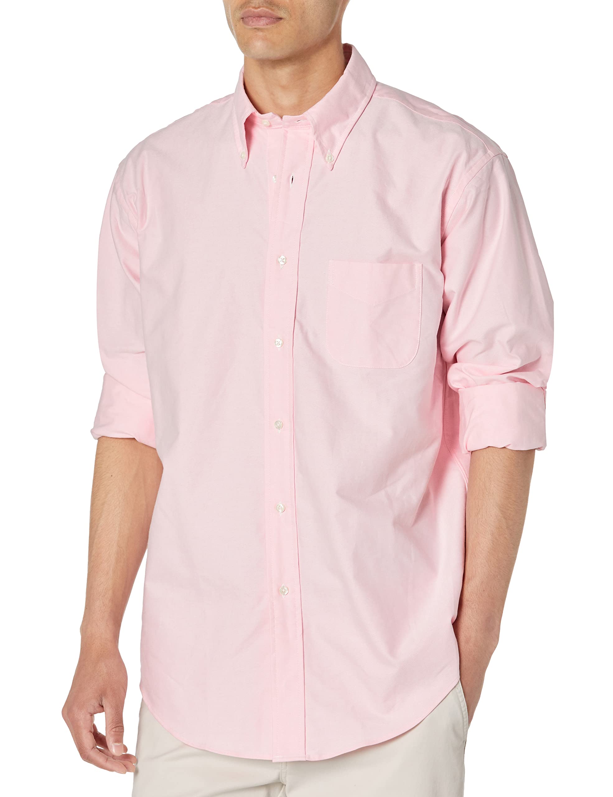 Brooks Brothers Men's Long Sleeve Button Down Original Oxford Cotton Shirt - Classic Fit, Solid Color, Business Casual & Office Wear for Professional Men