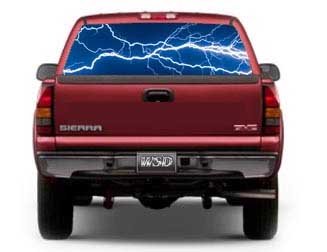 View Thru Electric Lightning Window Decal - 16