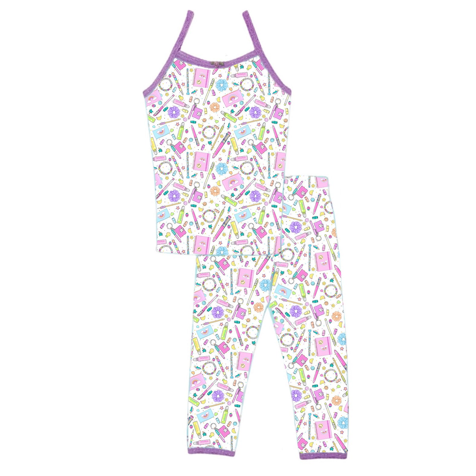 Women's Sketch Cami & Crop Legging Set - Comfortable Workout Outfit for Yoga, Gym, and Casual Wear