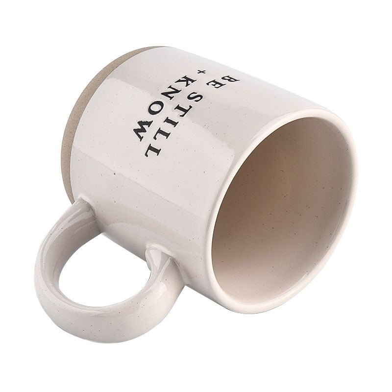 Be Still and Know Stoneware Coffee Mug - Inspirational Bible Verse Ceramic Mug for Hot & Cold Drinks - Perfect for Home, Office, or Gift