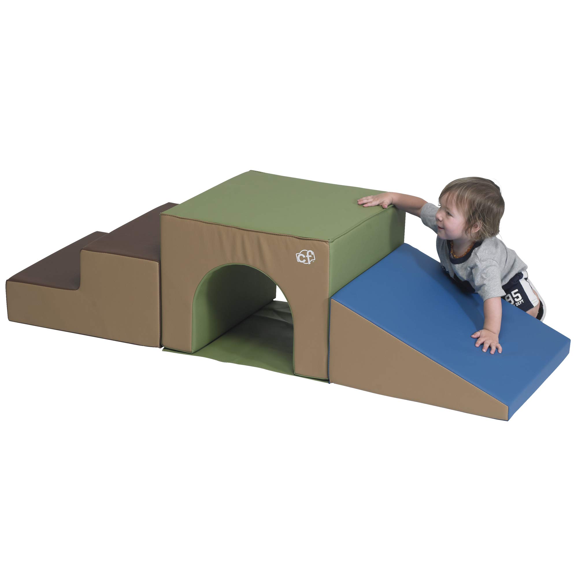CF805-172 3-Piece Over & Under Tunnel Climber - Soft Indoor Play Climber for Toddlers & Babies | Safe Crawling & Climbing Toy for Daycare, Playroom & Home