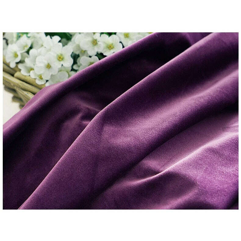 Brittany Velvet Plain Curtains Violet - Soft Luxurious Window Drapes for Living Room & Bedroom