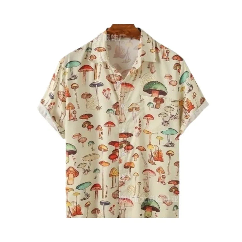 Men's Boho Patchwork Shirt for Festival & Party Outfits | Casual Summer Hippie Style Shirt for Music Festivals & Beach Vacations