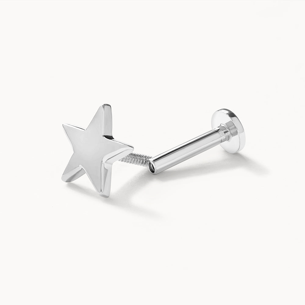 Micro Star Helix Single Stud Earring in Sterling Silver - Perfect for Everyday Wear, Parties & Gifts