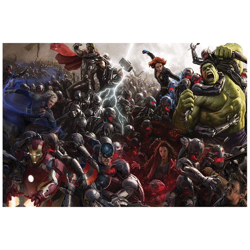 Premium SMC Wooden Jigsaw Puzzle - 300/500/1000/1500 Pieces Avengers Marvel Collection | Stress Relief & Family Fun for Adults & Kids | Perfect Gift for Birthday & Holiday (1500-Piece D Color Version) - Great for Home Decor, Party Games & Cognitive Development