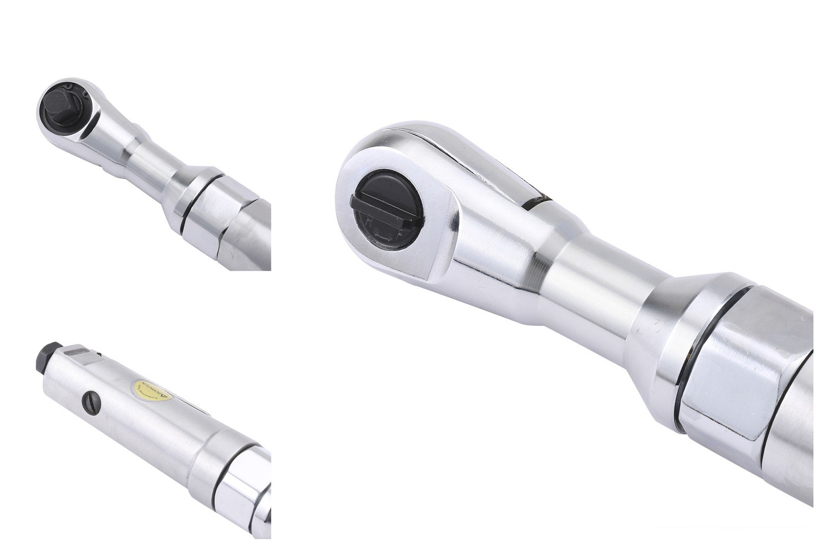 1/2 Inch Heavy Duty Chrome Air Ratchet Wrench - Pneumatic Impact Spanner with High Torque Drive for Automotive Repair & Industrial Maintenance