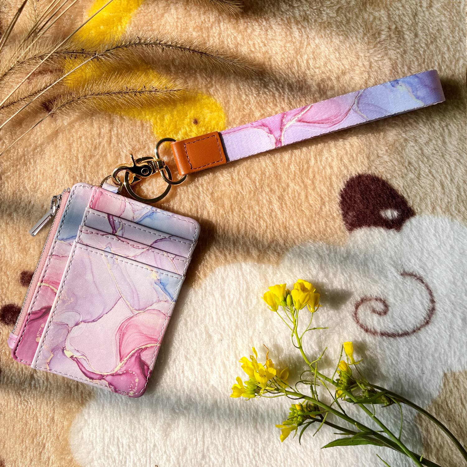 Cute Wrist Lanyard for Women with ID Holder & Card Slots - Perfect for Work & Travel