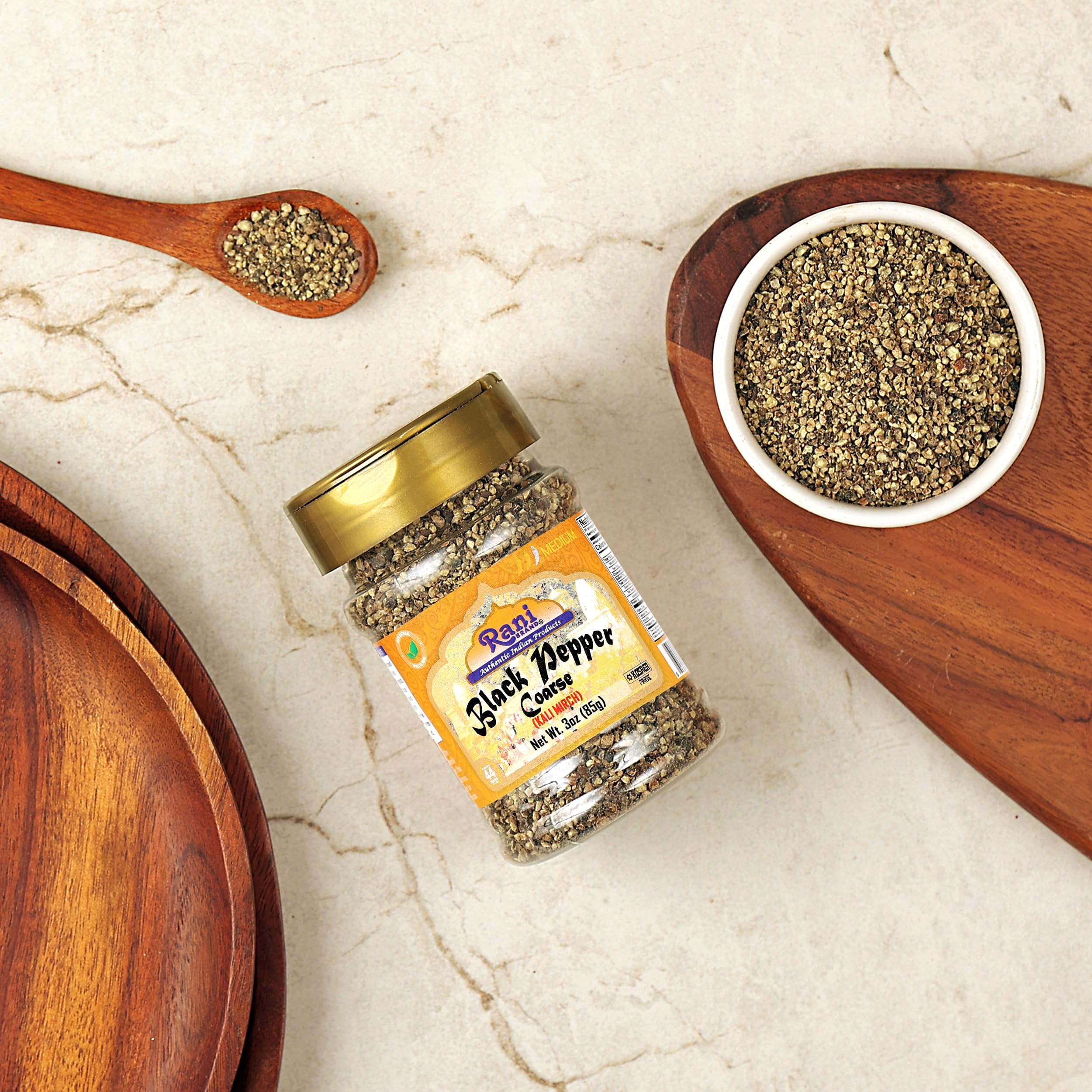 Premium Coarse Ground Black Pepper 28 Mesh (Table Grind) 3oz (85g) - All Natural, Vegan, Gluten-Free, Non-GMO, Kosher - Product of Vietnam - Perfect for Steaks, Salads & Home Cooking