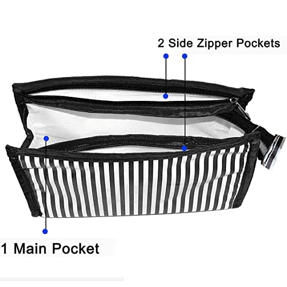Premium Cosmetic Bag Set for Men & Women - Waterproof Travel Toiletry Organizer with Zippered Pouch, Makeup Storage Case (Black, 9.6x4.1x5.9 inches) - Perfect for Gym, Business Trips & Vacation Essentials