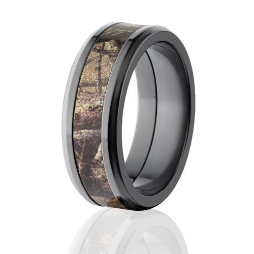 8mm Black Camo Rings for Men - USA Made Realtree AP Camouflage Wedding Bands - Perfect for Hunting, Outdoor Adventures & Military Enthusiasts