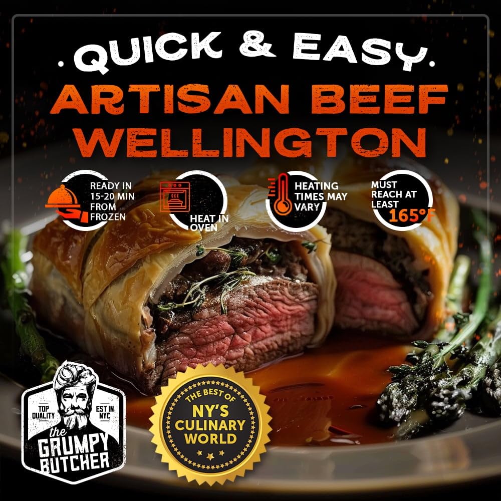 Grumpy Butcher Duke Treat - 12 Mini Beef Wellingtons, 20 Artisan Meatballs & 6 Large Chicken Hot Dogs - Premium Meat Gift Box for Holidays, Parties & Gourmet Food Lovers | Perfect for Christmas Gifts, Corporate Events & Family Gatherings