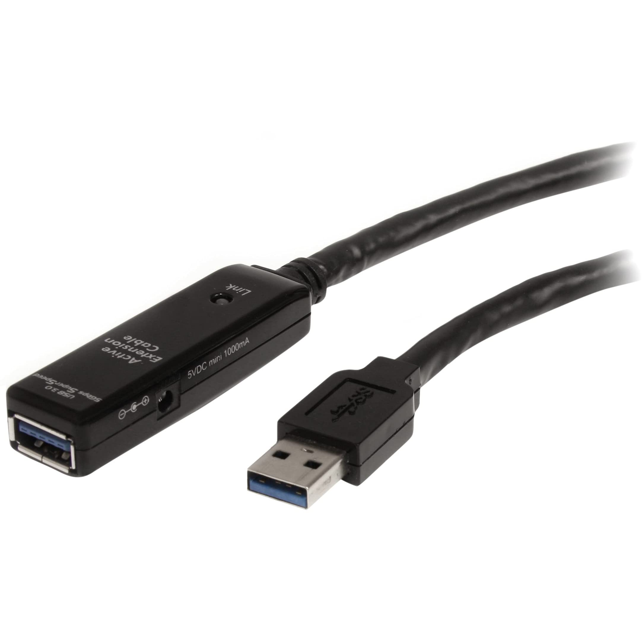 StarTech.com 32.8ft Active USB 3.0 Extension Cable (5Gbps) with AC Power Adapter - Shielded Male to Female USB 3.2 Gen1 Type A Extender (USB3AAEXT10M) - Perfect for Home Office, Gaming Setup & Long-Distance Device Connections