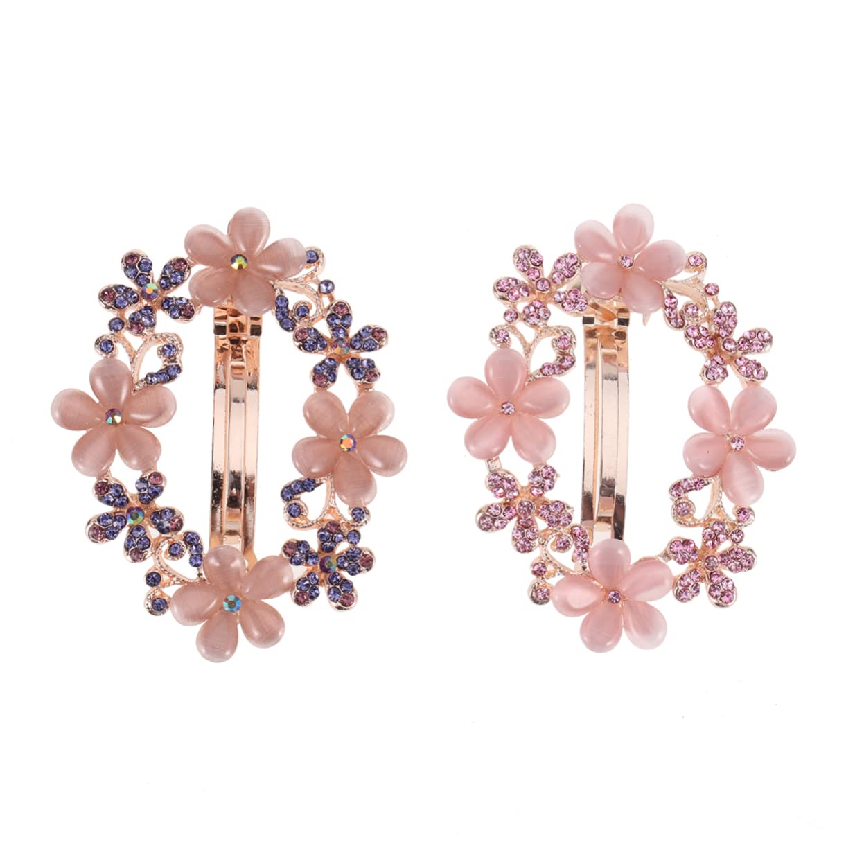 Beavorty 2pcs Rhinestone Hair Claw Clips for Women - Vintage Tortoise Shell Hair Clips for Wedding, Bride, Ponytail & Spring Hairstyles - Elegant Hair Accessories for Parties, Prom & Special Occasions