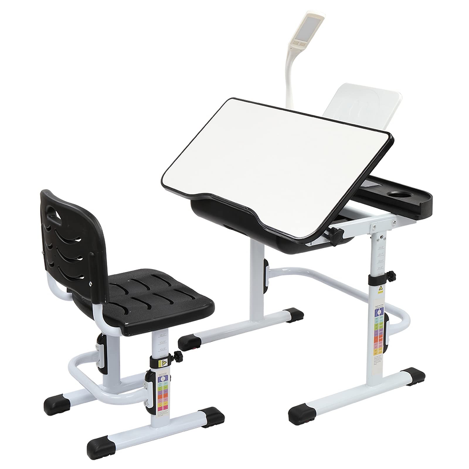 Adjustable Kids Desk & Chair Set with LED Light - Study & Play