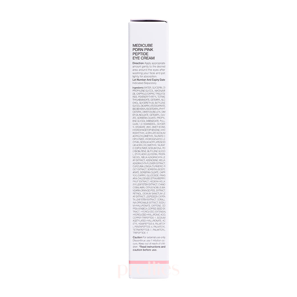 Medicube PDRN Pink Peptide Eye Cream 30ml - Dark Circle & Wrinkle Treatment for Brightening & Anti-Aging | Perfect for Night Routine & Travel Skincare