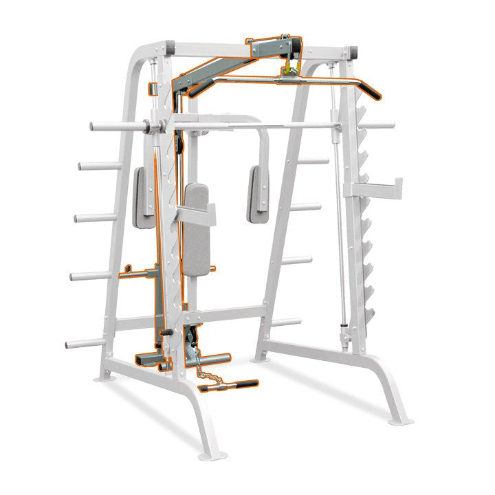 Vo3 Half Cage Lat Pulldown and Low Row Machine - Home Gym Strength Training Equipment for Back and Arm Workouts