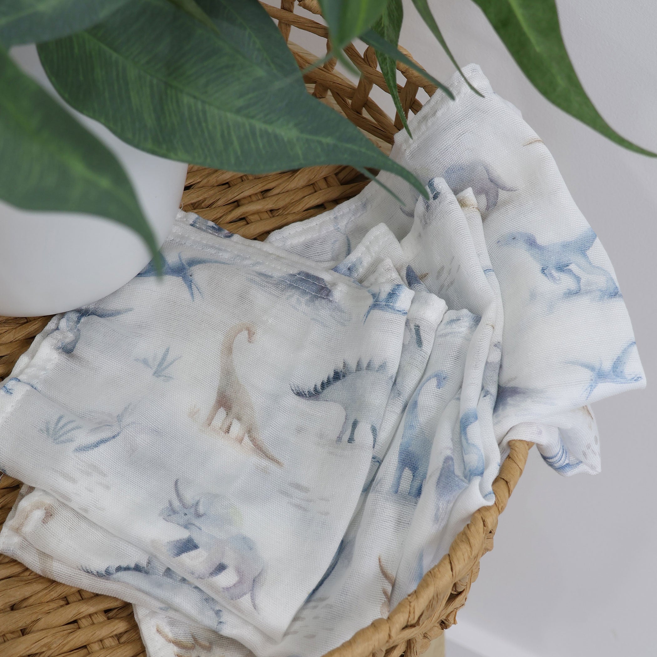 Premium 6-Pack Jurassic Bamboo Muslin Face Cloths - Soft & Eco-Friendly Baby Washcloths for Gentle Skin Care, Bath Time & Makeup Removal