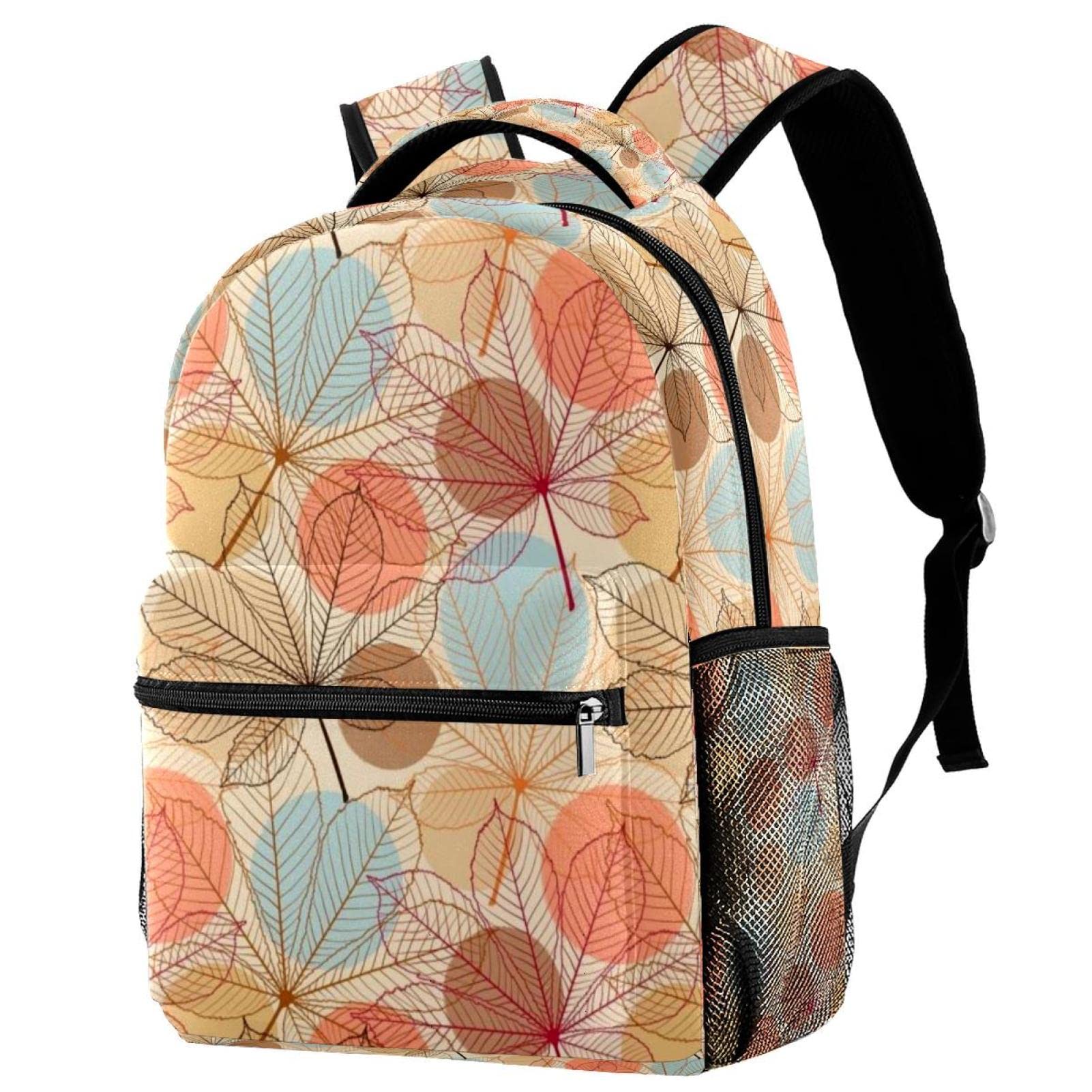 Leaf Print Laptop Backpack for School, Work & Travel - Stylish Casual Bookbag with Pencil Case Compartment | Perfect for College, Commuting & Day Trips